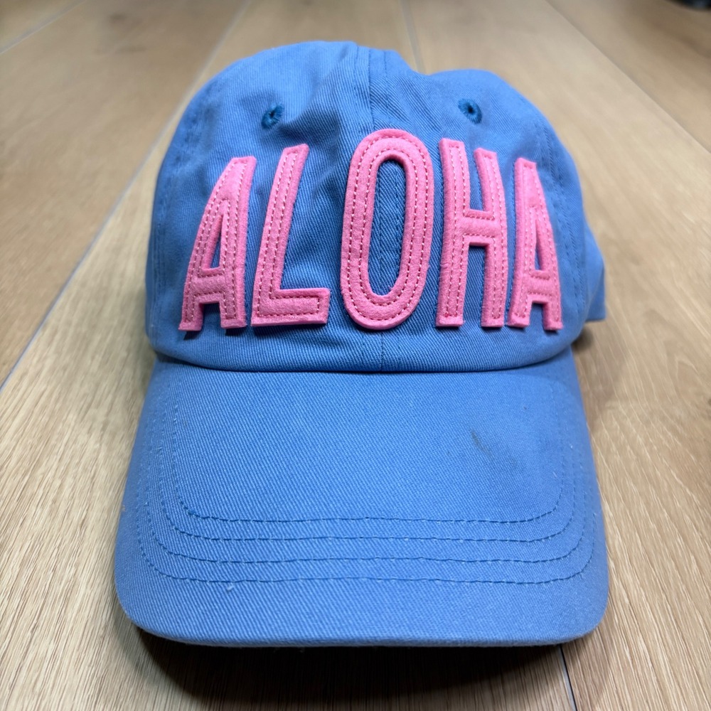 Robin Ruth Hawaii Aloha Hat Blue Pink 3D Embroidery Adjustable Souvenir Cap Mens